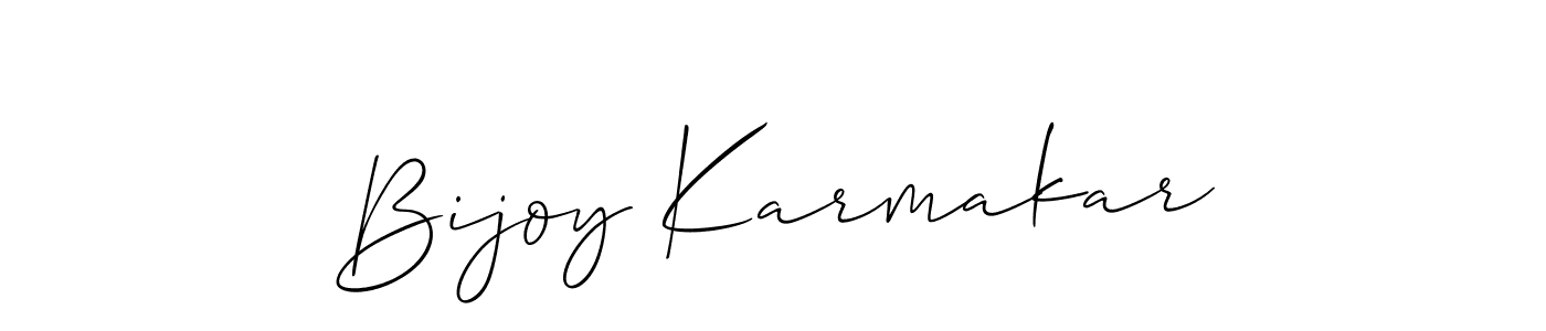 Create a beautiful signature design for name Bijoy Karmakar. With this signature (Allison_Script) fonts, you can make a handwritten signature for free. Bijoy Karmakar signature style 2 images and pictures png