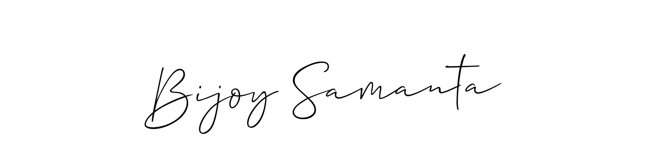 Allison_Script is a professional signature style that is perfect for those who want to add a touch of class to their signature. It is also a great choice for those who want to make their signature more unique. Get Bijoy Samanta name to fancy signature for free. Bijoy Samanta signature style 2 images and pictures png