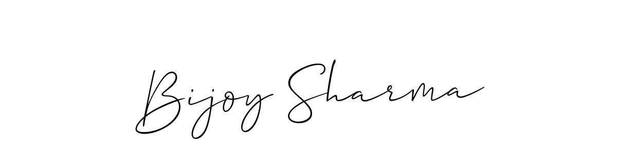 Allison_Script is a professional signature style that is perfect for those who want to add a touch of class to their signature. It is also a great choice for those who want to make their signature more unique. Get Bijoy Sharma name to fancy signature for free. Bijoy Sharma signature style 2 images and pictures png