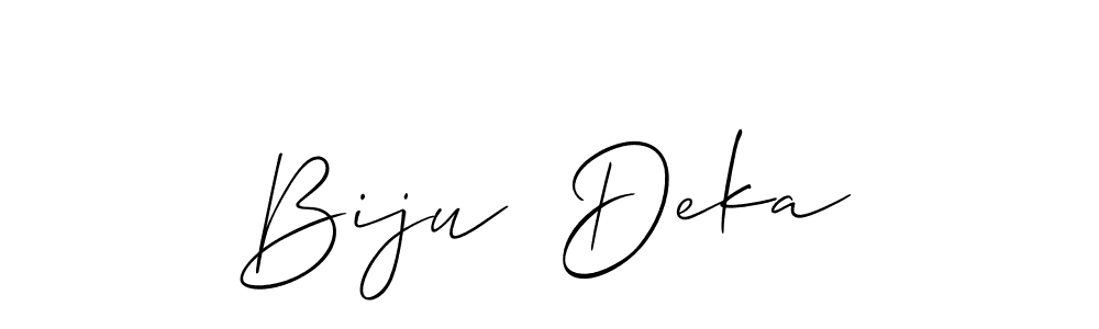 This is the best signature style for the Biju  Deka name. Also you like these signature font (Allison_Script). Mix name signature. Biju  Deka signature style 2 images and pictures png