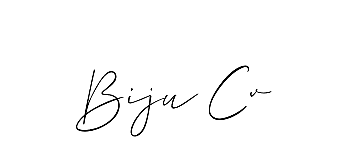 if you are searching for the best signature style for your name Biju Cv. so please give up your signature search. here we have designed multiple signature styles  using Allison_Script. Biju Cv signature style 2 images and pictures png