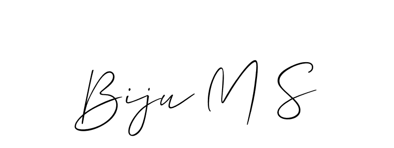 Make a beautiful signature design for name Biju M S. With this signature (Allison_Script) style, you can create a handwritten signature for free. Biju M S signature style 2 images and pictures png