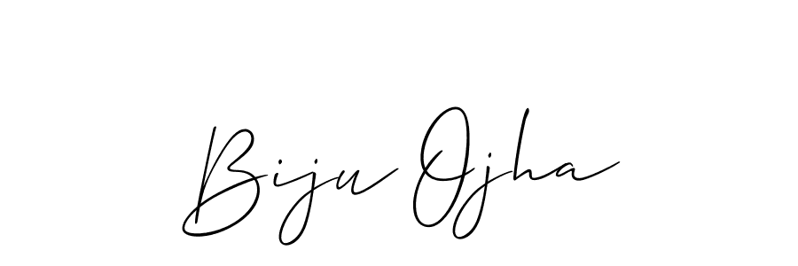 if you are searching for the best signature style for your name Biju Ojha. so please give up your signature search. here we have designed multiple signature styles  using Allison_Script. Biju Ojha signature style 2 images and pictures png