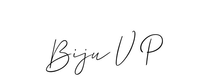 How to make Biju V P signature? Allison_Script is a professional autograph style. Create handwritten signature for Biju V P name. Biju V P signature style 2 images and pictures png