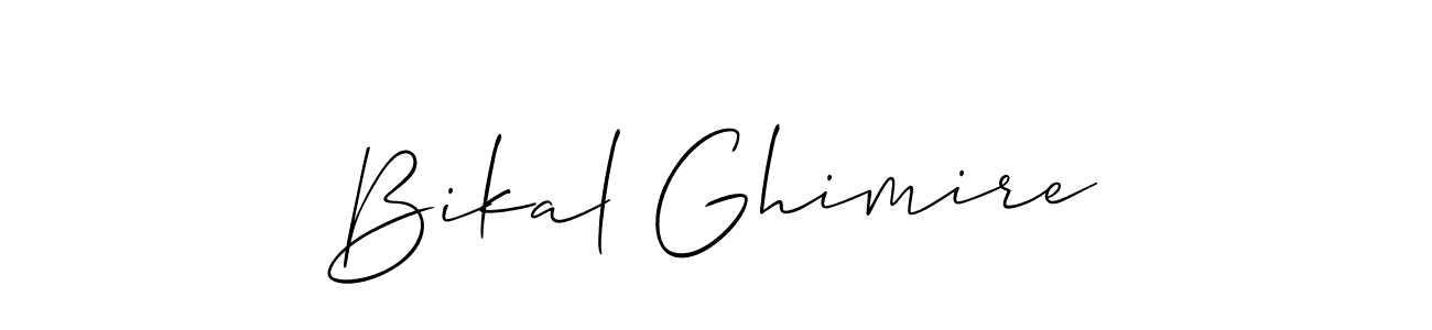 How to make Bikal Ghimire signature? Allison_Script is a professional autograph style. Create handwritten signature for Bikal Ghimire name. Bikal Ghimire signature style 2 images and pictures png