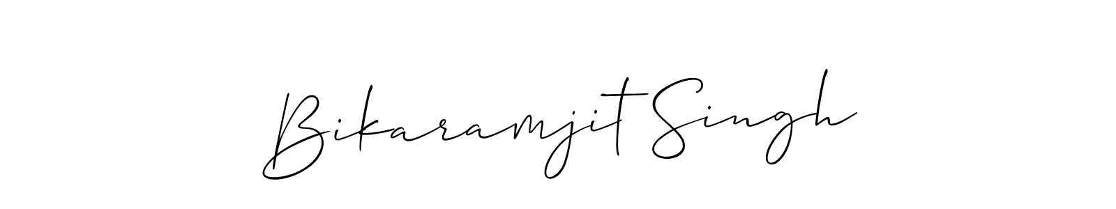 Create a beautiful signature design for name Bikaramjit Singh. With this signature (Allison_Script) fonts, you can make a handwritten signature for free. Bikaramjit Singh signature style 2 images and pictures png
