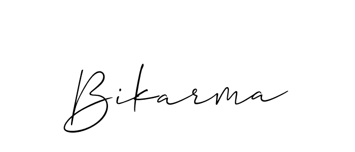 It looks lik you need a new signature style for name Bikarma. Design unique handwritten (Allison_Script) signature with our free signature maker in just a few clicks. Bikarma signature style 2 images and pictures png