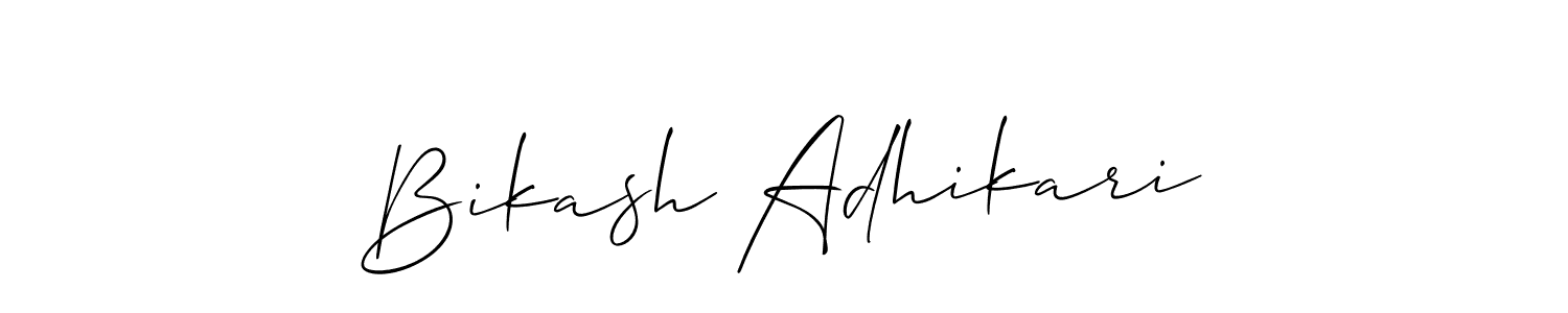 Create a beautiful signature design for name Bikash Adhikari. With this signature (Allison_Script) fonts, you can make a handwritten signature for free. Bikash Adhikari signature style 2 images and pictures png