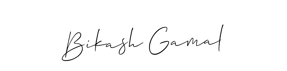 How to make Bikash Gamal name signature. Use Allison_Script style for creating short signs online. This is the latest handwritten sign. Bikash Gamal signature style 2 images and pictures png