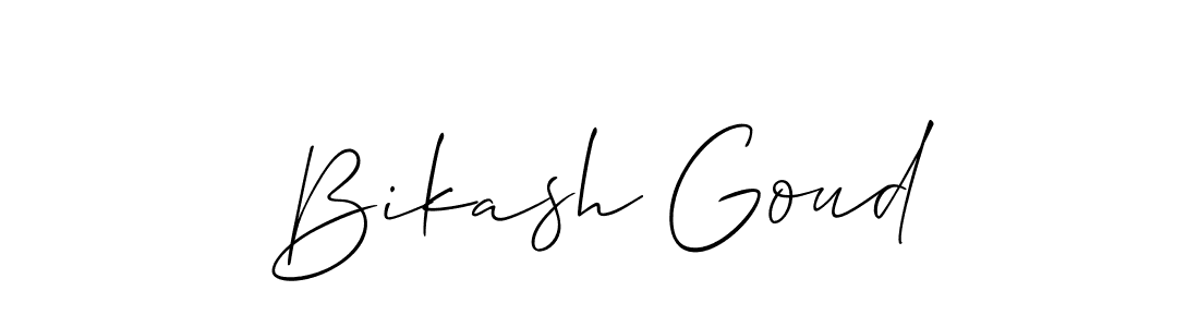 How to make Bikash Goud name signature. Use Allison_Script style for creating short signs online. This is the latest handwritten sign. Bikash Goud signature style 2 images and pictures png