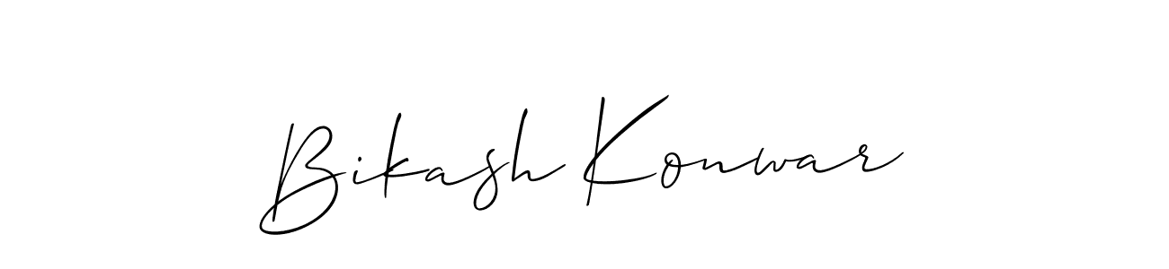 if you are searching for the best signature style for your name Bikash Konwar. so please give up your signature search. here we have designed multiple signature styles  using Allison_Script. Bikash Konwar signature style 2 images and pictures png