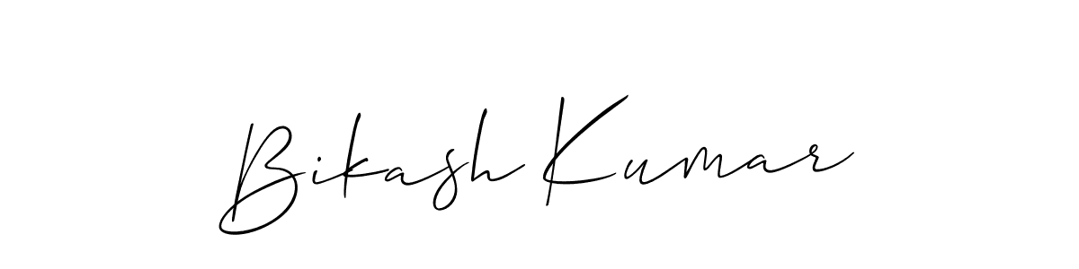 How to make Bikash Kumar name signature. Use Allison_Script style for creating short signs online. This is the latest handwritten sign. Bikash Kumar signature style 2 images and pictures png