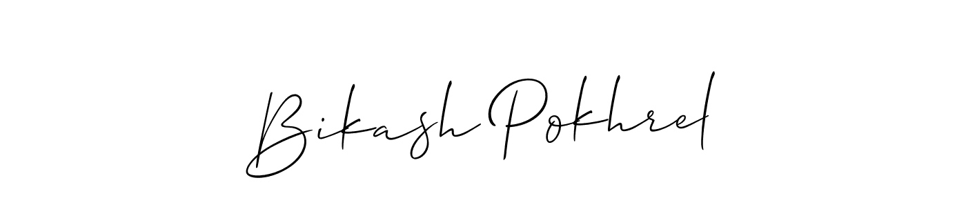 It looks lik you need a new signature style for name Bikash Pokhrel. Design unique handwritten (Allison_Script) signature with our free signature maker in just a few clicks. Bikash Pokhrel signature style 2 images and pictures png