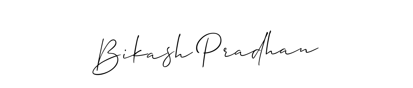 How to make Bikash Pradhan signature? Allison_Script is a professional autograph style. Create handwritten signature for Bikash Pradhan name. Bikash Pradhan signature style 2 images and pictures png