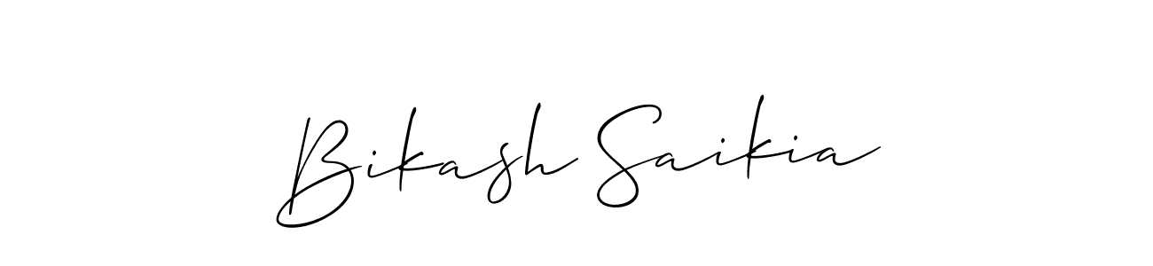 if you are searching for the best signature style for your name Bikash Saikia. so please give up your signature search. here we have designed multiple signature styles  using Allison_Script. Bikash Saikia signature style 2 images and pictures png
