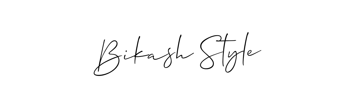 Create a beautiful signature design for name Bikash Style. With this signature (Allison_Script) fonts, you can make a handwritten signature for free. Bikash Style signature style 2 images and pictures png
