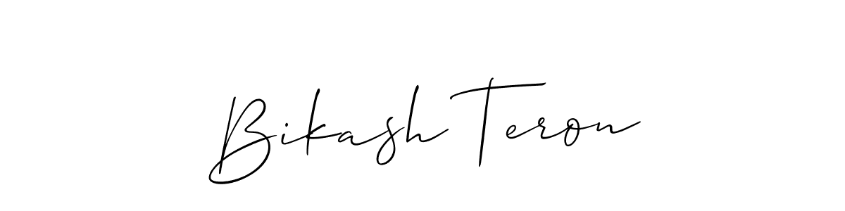 Make a beautiful signature design for name Bikash Teron. With this signature (Allison_Script) style, you can create a handwritten signature for free. Bikash Teron signature style 2 images and pictures png