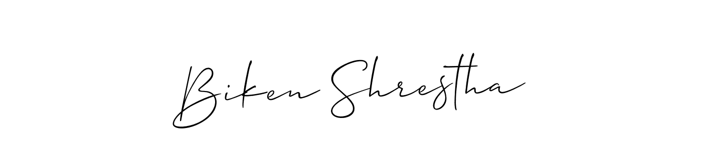 Make a short Biken Shrestha signature style. Manage your documents anywhere anytime using Allison_Script. Create and add eSignatures, submit forms, share and send files easily. Biken Shrestha signature style 2 images and pictures png