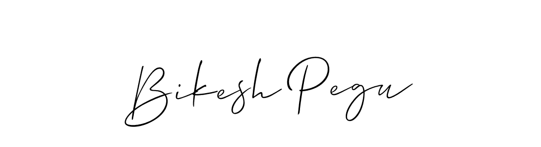 Also we have Bikesh Pegu name is the best signature style. Create professional handwritten signature collection using Allison_Script autograph style. Bikesh Pegu signature style 2 images and pictures png