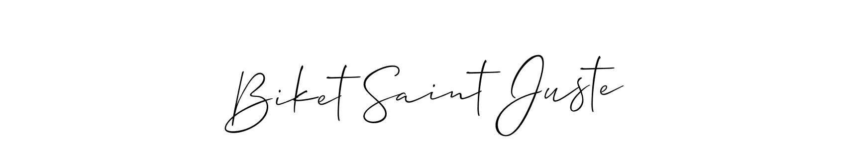 It looks lik you need a new signature style for name Biket Saint Juste. Design unique handwritten (Allison_Script) signature with our free signature maker in just a few clicks. Biket Saint Juste signature style 2 images and pictures png
