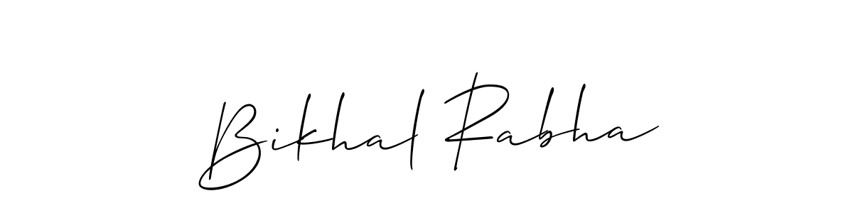 How to Draw Bikhal Rabha signature style? Allison_Script is a latest design signature styles for name Bikhal Rabha. Bikhal Rabha signature style 2 images and pictures png