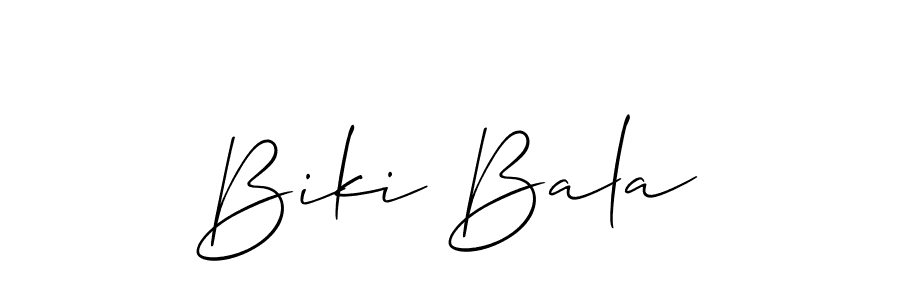 Also You can easily find your signature by using the search form. We will create Biki Bala name handwritten signature images for you free of cost using Allison_Script sign style. Biki Bala signature style 2 images and pictures png