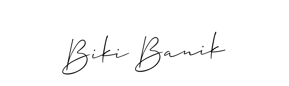 Also we have Biki Banik name is the best signature style. Create professional handwritten signature collection using Allison_Script autograph style. Biki Banik signature style 2 images and pictures png