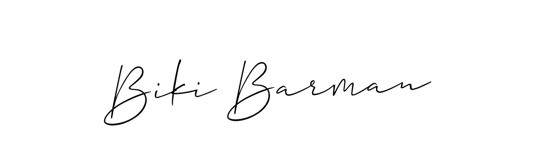 Also we have Biki Barman name is the best signature style. Create professional handwritten signature collection using Allison_Script autograph style. Biki Barman signature style 2 images and pictures png