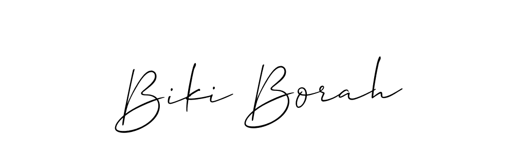 Also we have Biki Borah name is the best signature style. Create professional handwritten signature collection using Allison_Script autograph style. Biki Borah signature style 2 images and pictures png