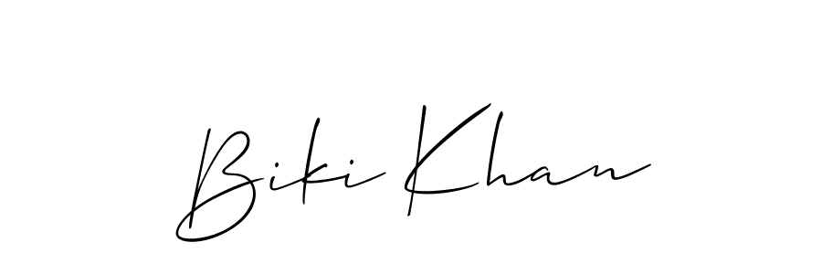Check out images of Autograph of Biki Khan name. Actor Biki Khan Signature Style. Allison_Script is a professional sign style online. Biki Khan signature style 2 images and pictures png