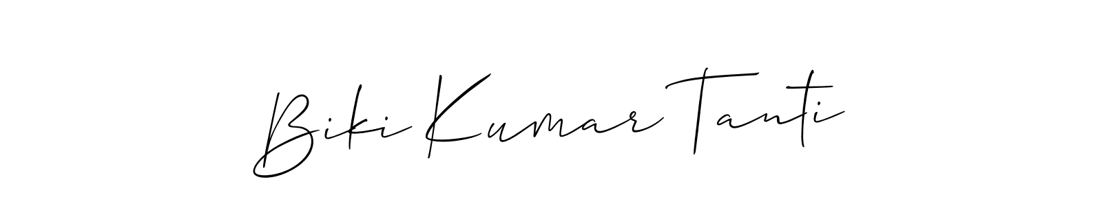 Use a signature maker to create a handwritten signature online. With this signature software, you can design (Allison_Script) your own signature for name Biki Kumar Tanti. Biki Kumar Tanti signature style 2 images and pictures png