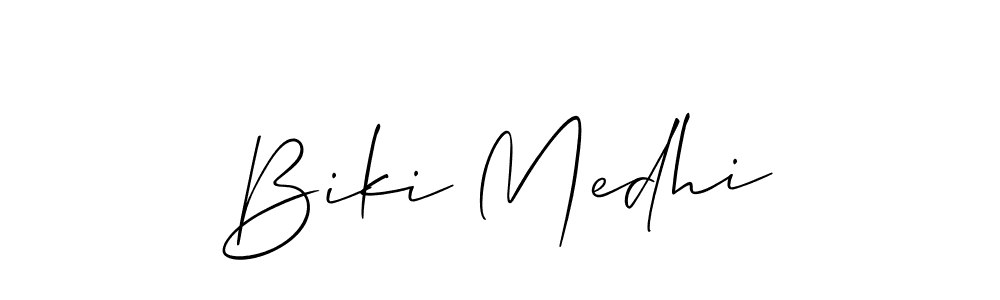 How to make Biki Medhi signature? Allison_Script is a professional autograph style. Create handwritten signature for Biki Medhi name. Biki Medhi signature style 2 images and pictures png