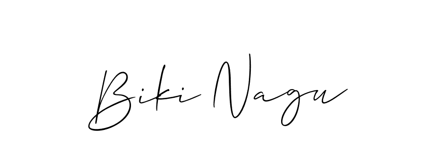 The best way (Allison_Script) to make a short signature is to pick only two or three words in your name. The name Biki Nagu include a total of six letters. For converting this name. Biki Nagu signature style 2 images and pictures png