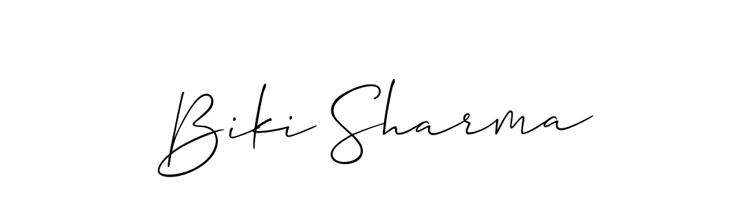 It looks lik you need a new signature style for name Biki Sharma. Design unique handwritten (Allison_Script) signature with our free signature maker in just a few clicks. Biki Sharma signature style 2 images and pictures png