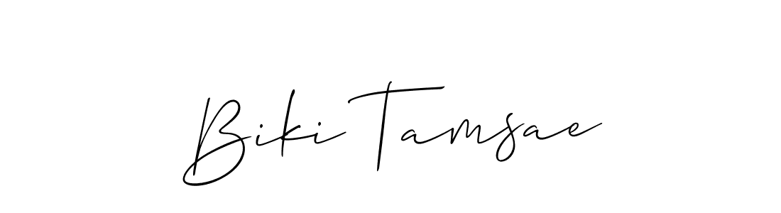 Also You can easily find your signature by using the search form. We will create Biki Tamsae name handwritten signature images for you free of cost using Allison_Script sign style. Biki Tamsae signature style 2 images and pictures png