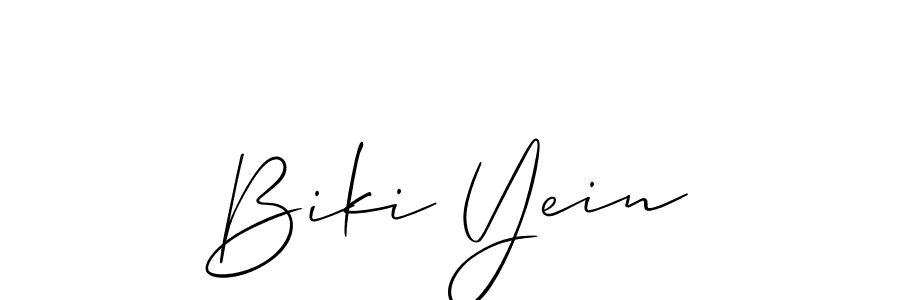 Design your own signature with our free online signature maker. With this signature software, you can create a handwritten (Allison_Script) signature for name Biki Yein. Biki Yein signature style 2 images and pictures png