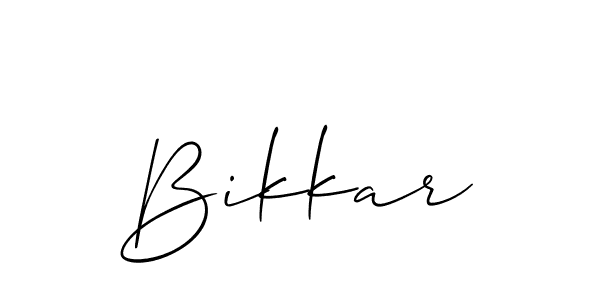 Design your own signature with our free online signature maker. With this signature software, you can create a handwritten (Allison_Script) signature for name Bikkar. Bikkar signature style 2 images and pictures png