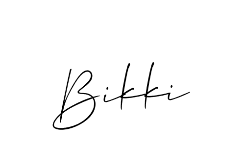 Design your own signature with our free online signature maker. With this signature software, you can create a handwritten (Allison_Script) signature for name Bikki. Bikki signature style 2 images and pictures png