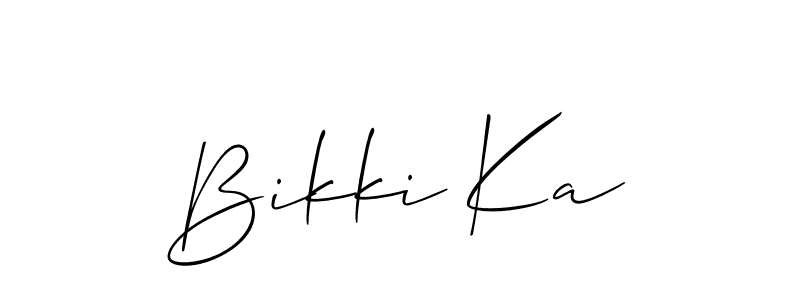 Allison_Script is a professional signature style that is perfect for those who want to add a touch of class to their signature. It is also a great choice for those who want to make their signature more unique. Get Bikki Ka name to fancy signature for free. Bikki Ka signature style 2 images and pictures png