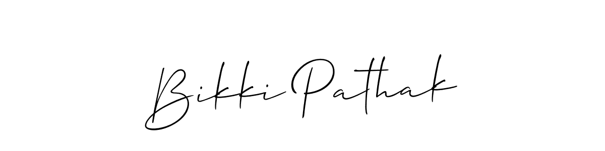 Make a beautiful signature design for name Bikki Pathak. With this signature (Allison_Script) style, you can create a handwritten signature for free. Bikki Pathak signature style 2 images and pictures png