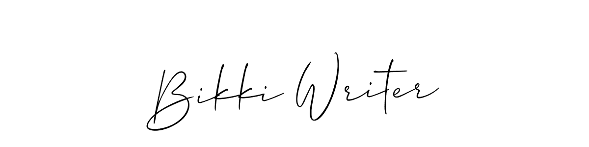 You should practise on your own different ways (Allison_Script) to write your name (Bikki Writer) in signature. don't let someone else do it for you. Bikki Writer signature style 2 images and pictures png