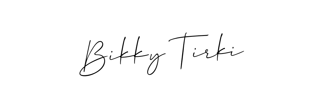 Also You can easily find your signature by using the search form. We will create Bikky Tirki name handwritten signature images for you free of cost using Allison_Script sign style. Bikky Tirki signature style 2 images and pictures png