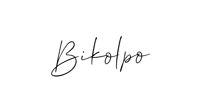 It looks lik you need a new signature style for name Bikolpo. Design unique handwritten (Allison_Script) signature with our free signature maker in just a few clicks. Bikolpo signature style 2 images and pictures png