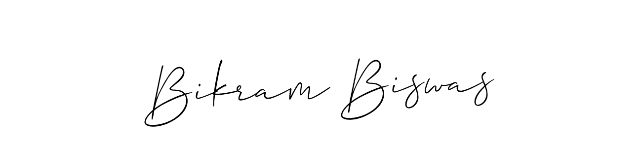 Create a beautiful signature design for name Bikram Biswas. With this signature (Allison_Script) fonts, you can make a handwritten signature for free. Bikram Biswas signature style 2 images and pictures png