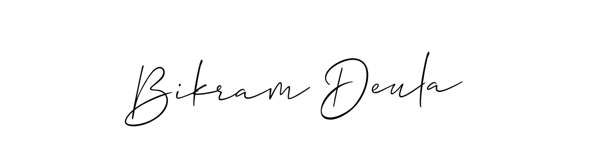 Create a beautiful signature design for name Bikram Deula. With this signature (Allison_Script) fonts, you can make a handwritten signature for free. Bikram Deula signature style 2 images and pictures png