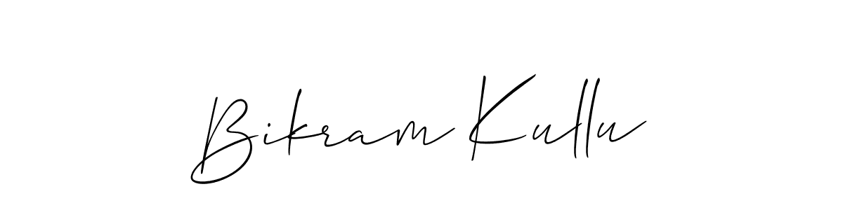 It looks lik you need a new signature style for name Bikram Kullu. Design unique handwritten (Allison_Script) signature with our free signature maker in just a few clicks. Bikram Kullu signature style 2 images and pictures png