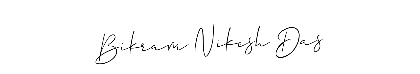 Use a signature maker to create a handwritten signature online. With this signature software, you can design (Allison_Script) your own signature for name Bikram Nikesh Das. Bikram Nikesh Das signature style 2 images and pictures png