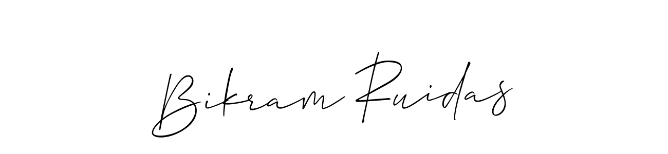 How to make Bikram Ruidas name signature. Use Allison_Script style for creating short signs online. This is the latest handwritten sign. Bikram Ruidas signature style 2 images and pictures png