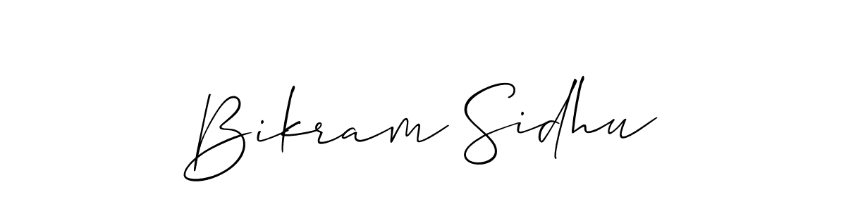 Create a beautiful signature design for name Bikram Sidhu. With this signature (Allison_Script) fonts, you can make a handwritten signature for free. Bikram Sidhu signature style 2 images and pictures png