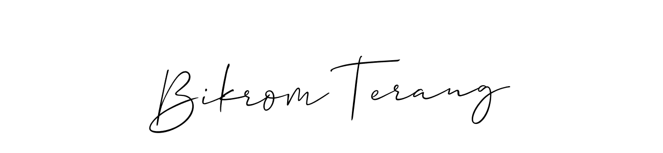 Make a beautiful signature design for name Bikrom Terang. With this signature (Allison_Script) style, you can create a handwritten signature for free. Bikrom Terang signature style 2 images and pictures png